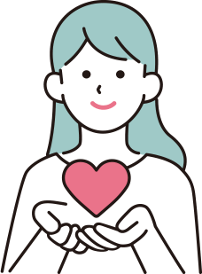 ハートを持った女性
